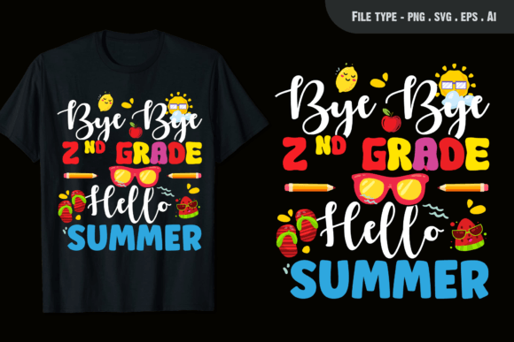 2nd Grade Hello Summer: Graphics for T-Shirt Designs