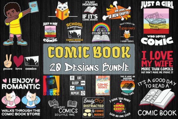 Comic Book Bundle: Bold Graphics for T-Shirt Designs