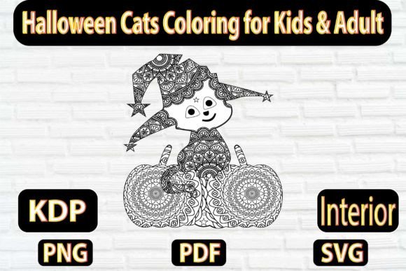 Cute Halloween Cats Coloring Page: Graphics for Coloring Pages Amp