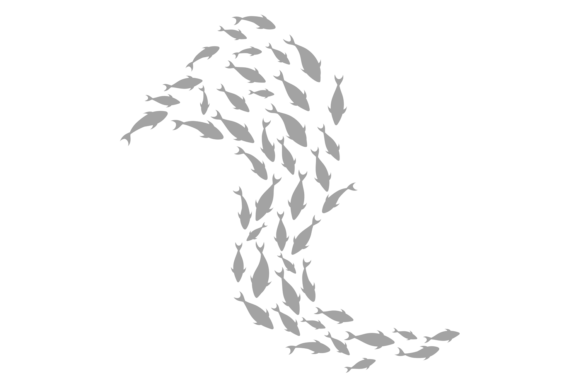 Fish School Silhouettes: Modern Graphics & Illustrations