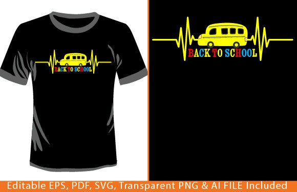 Heartbeat School Bus Driver T-shirt Graphics & Designs