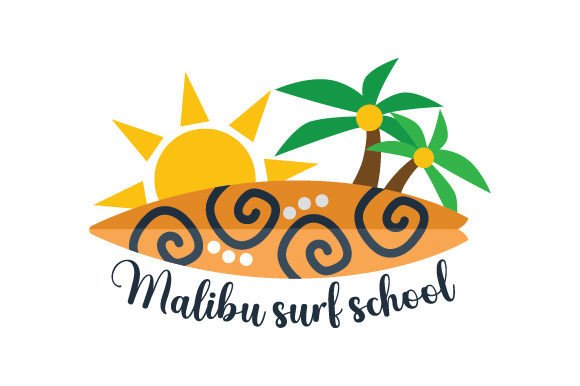 Malibu Surf Logo for Crafts and School Amp Shops