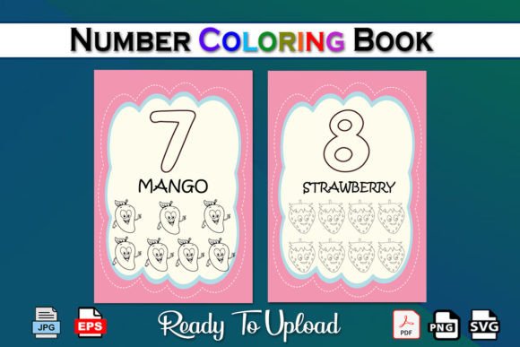 Number Coloring Book 7, 8: Essential Graphics for Kdp Keywords