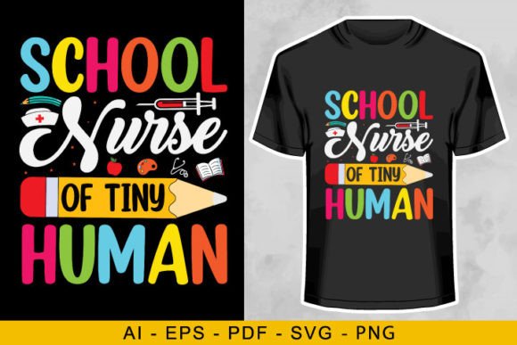 School Nurse of Tiny Human Graphics for T-Shirt Designs