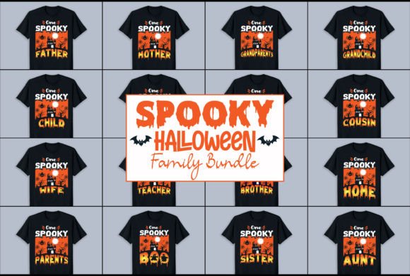 Spooky Halloween Graphics for Family T-Shirt Designs